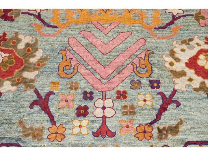 Modern Oushak Wool Rug 12 X 16