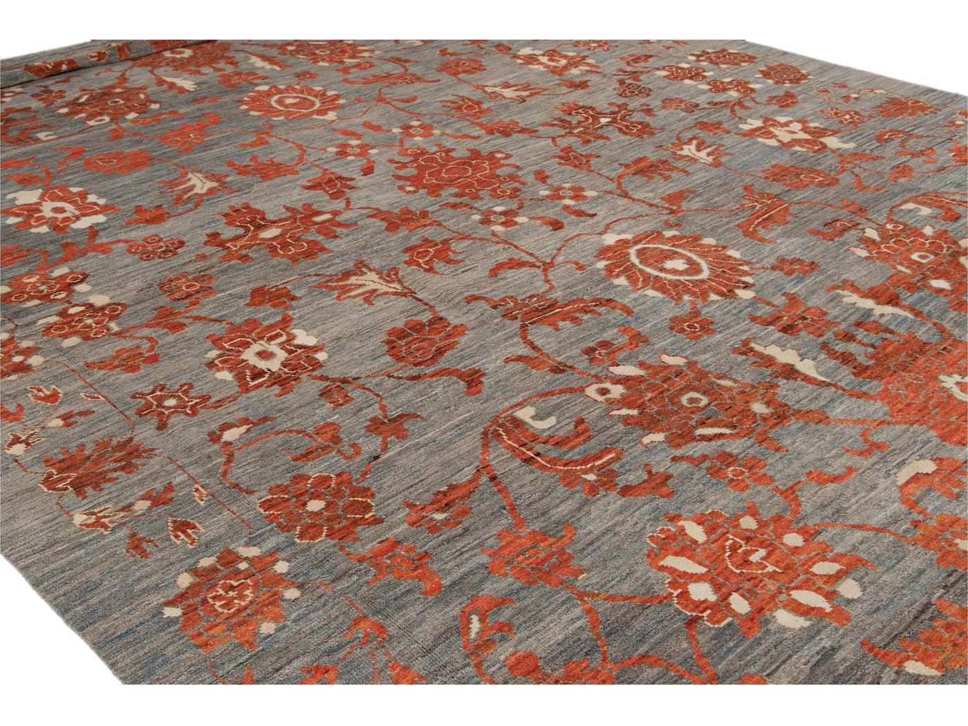 Modern Oushak Wool Rug 12 X 17