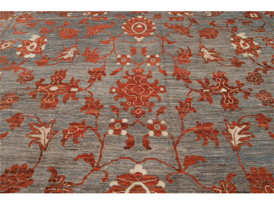 Modern Oushak Wool Rug 12 X 17