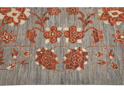 Modern Oushak Wool Rug 12 X 17