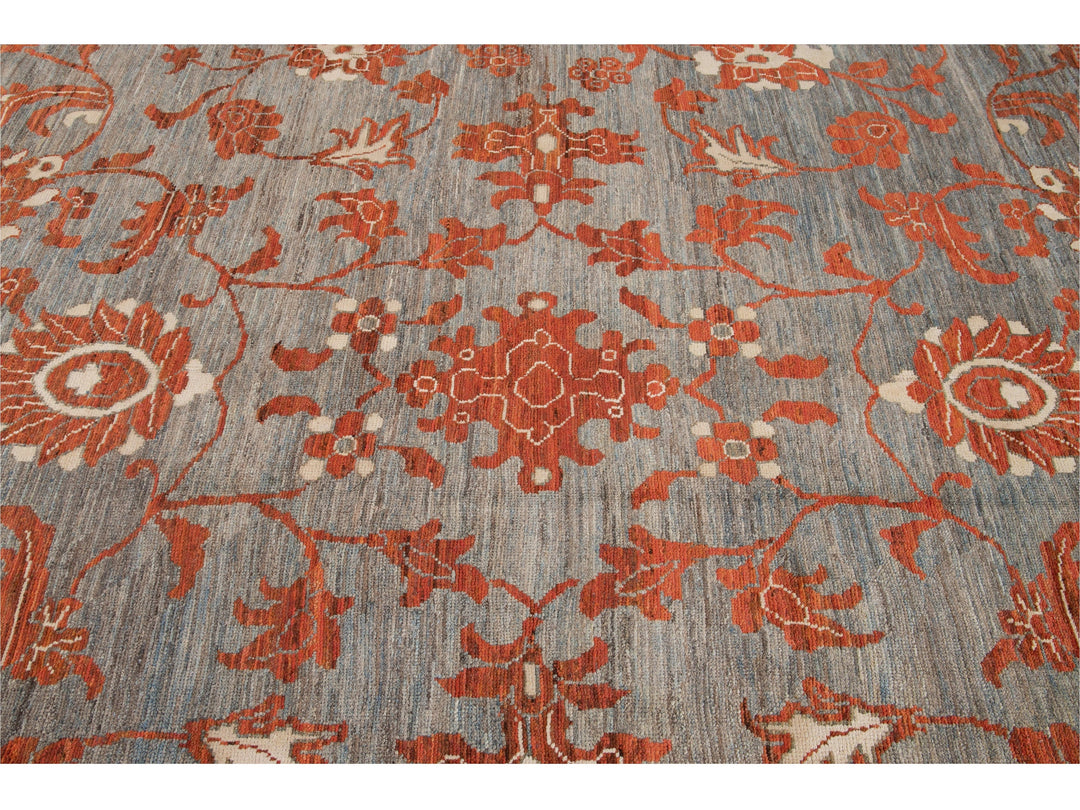 Modern Oushak Wool Rug 12 X 17