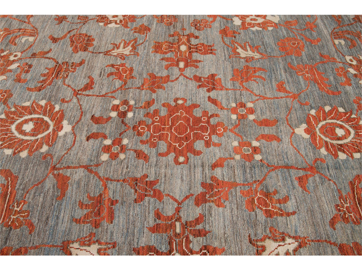 Modern Oushak Wool Rug 12 X 17