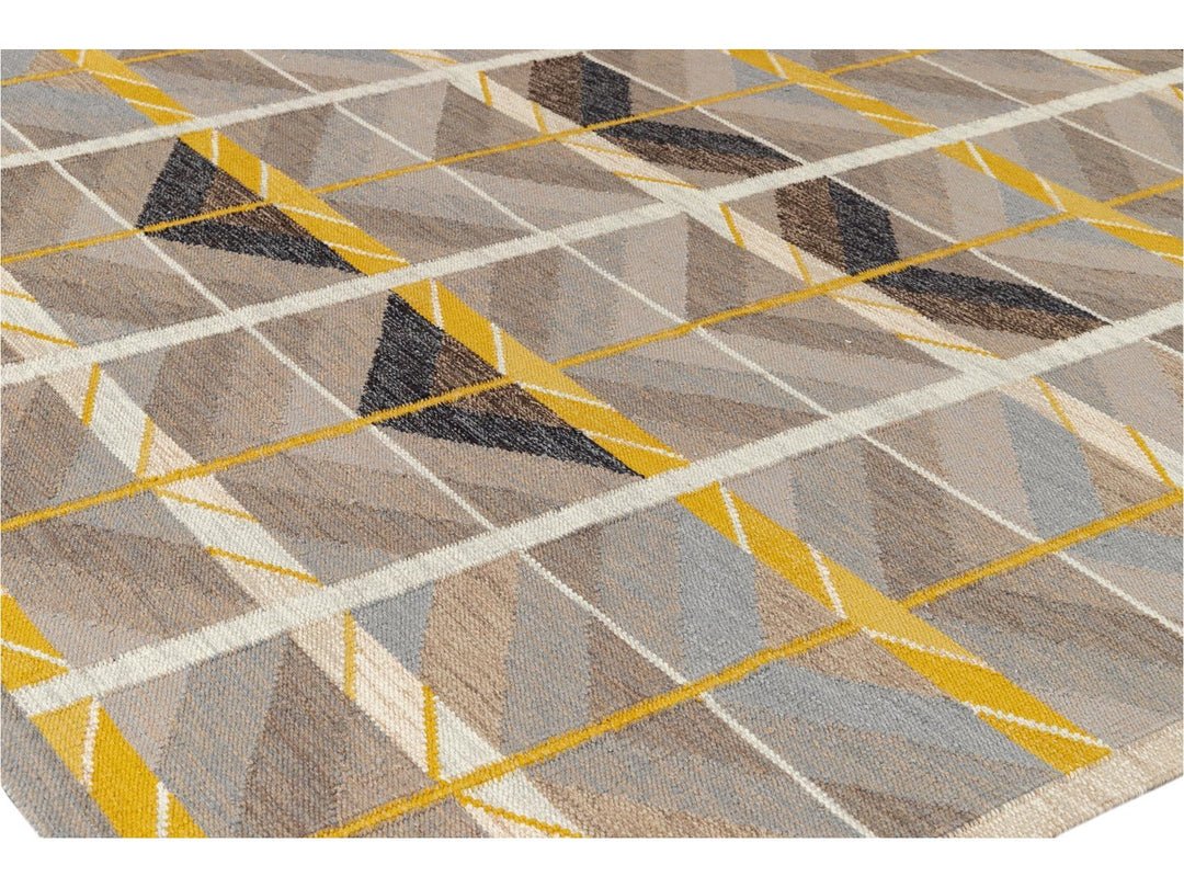 Modern Scandinavian Flat-weave Rug 11 X 14