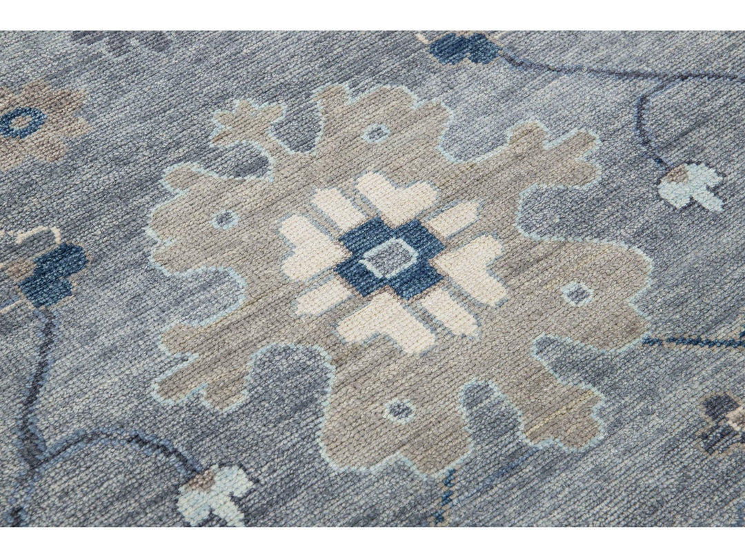 Modern Oushak Wool Rug 13 X 15