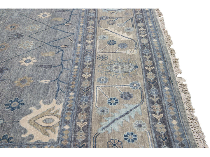 Modern Oushak Wool Rug 13 X 15