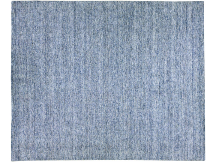Modern Apadana's Groove Bamboo / Silk Blue Handmade Oversize Rug