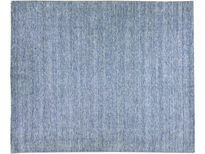 Blue Modern Apadana's Groove Bamboo/Silk Handmade Rug