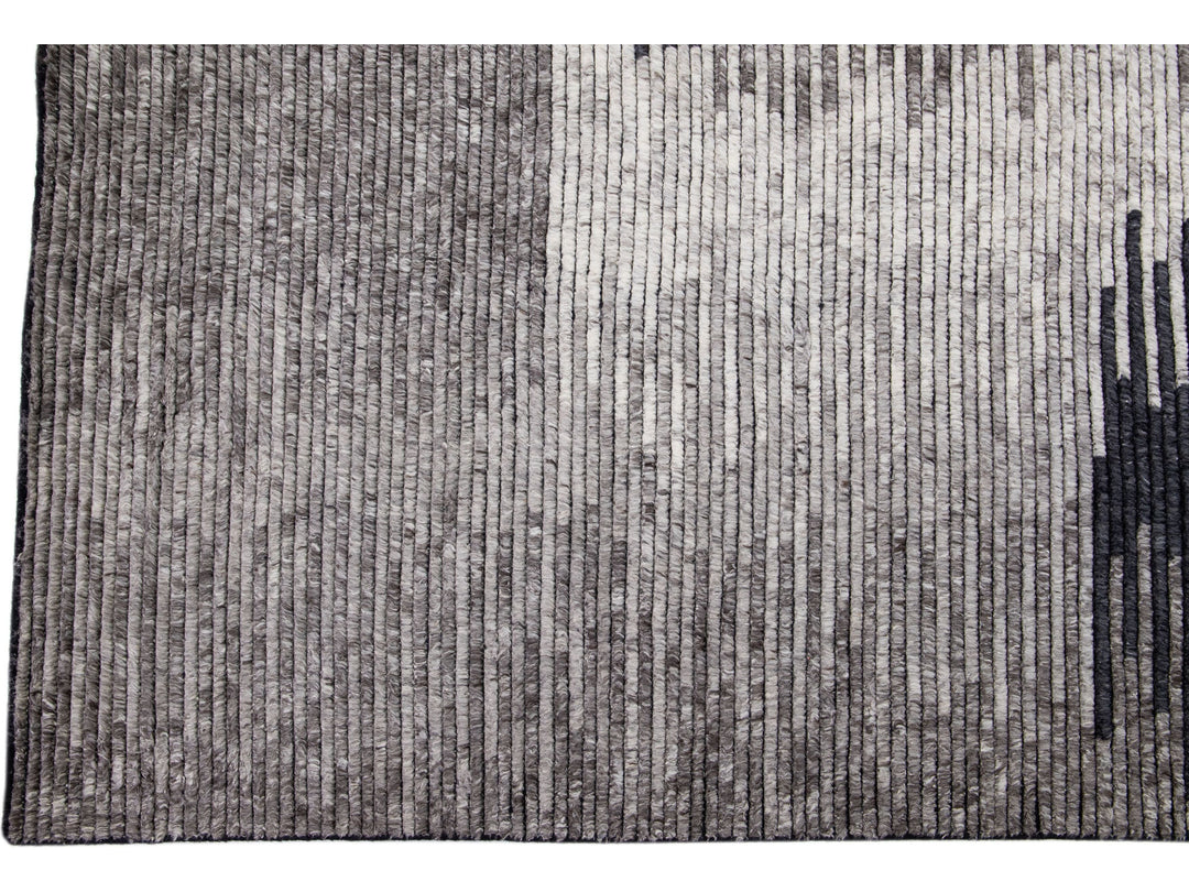Modern Moroccan Wool Rug 10 X 14