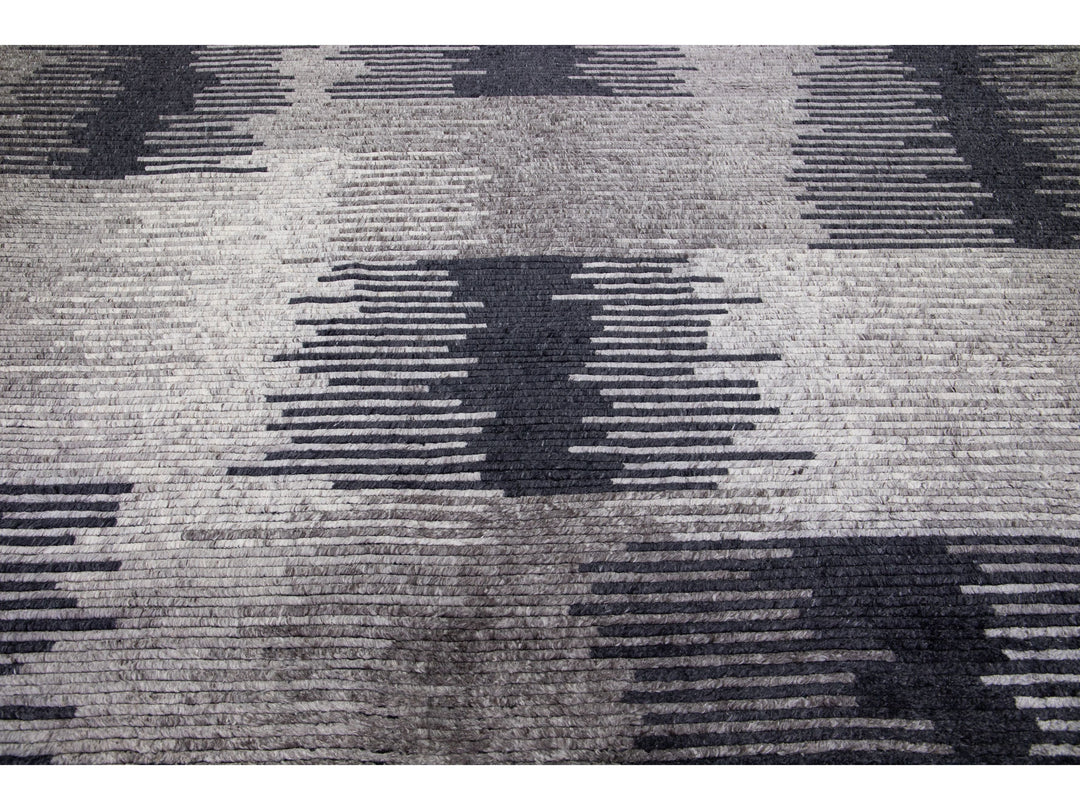 Modern Moroccan Wool Rug 12 X 15