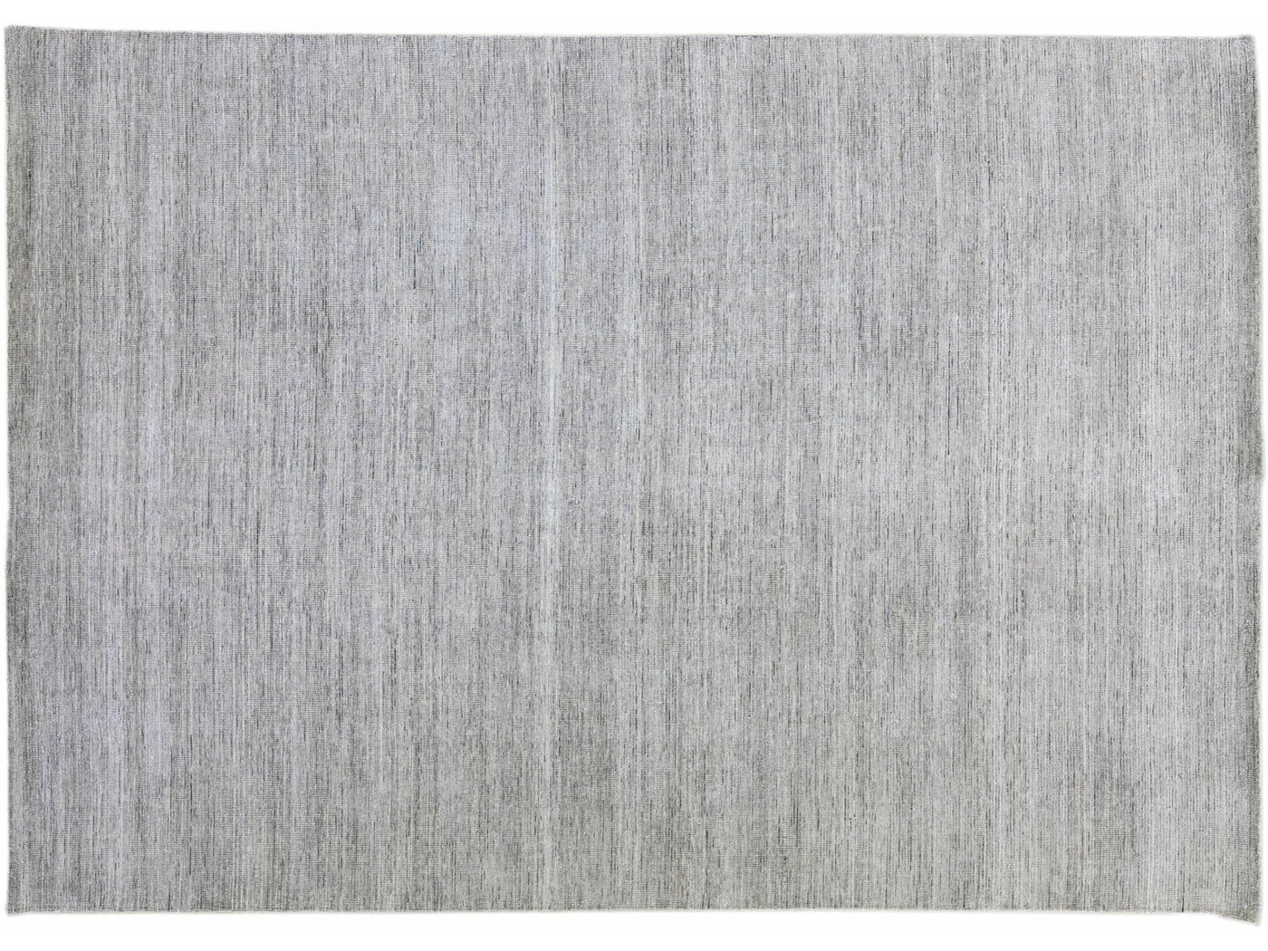 Modern Apadana's Groove Bamboo/Silk Handmade Gray Rug