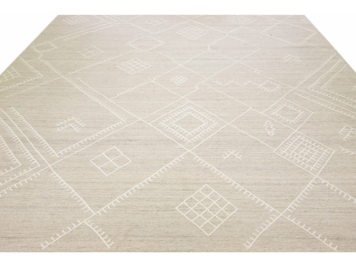 Modern Kilim Wool Rug 12 X 15