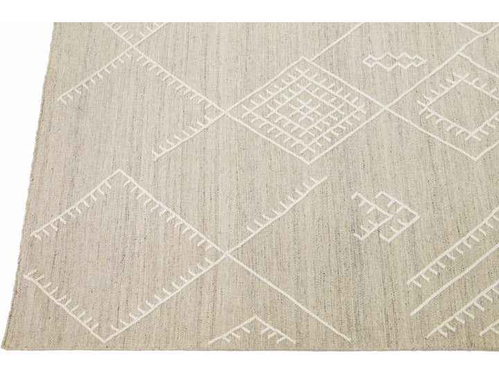 Modern Kilim Wool Rug 12 X 15