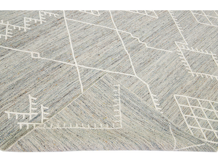Modern Kilim Wool Rug 9 X 12