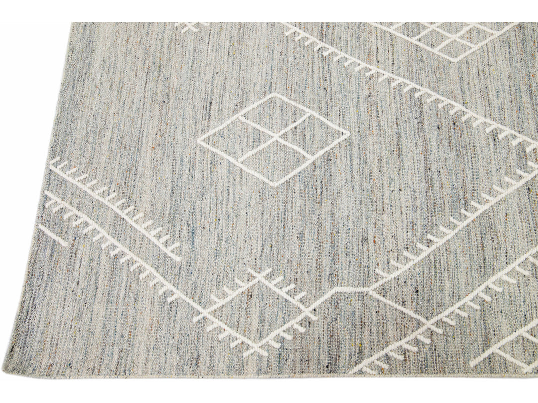 Modern Kilim Wool Rug 9 X 12