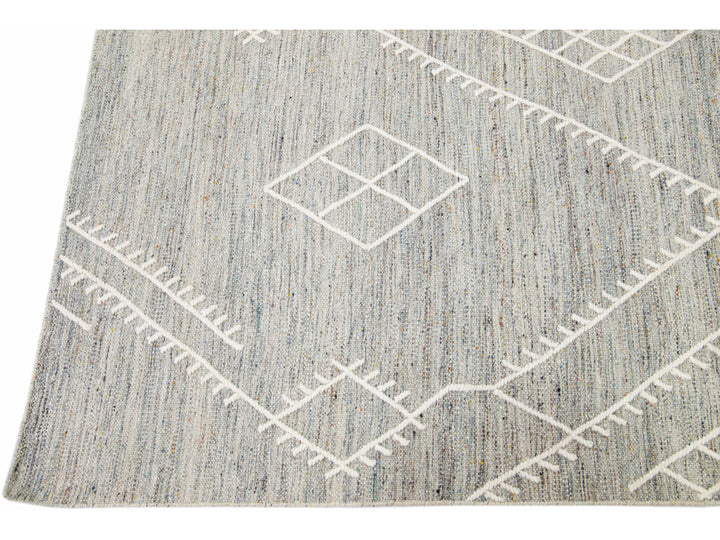 Modern Kilim Wool Rug 9 X 12