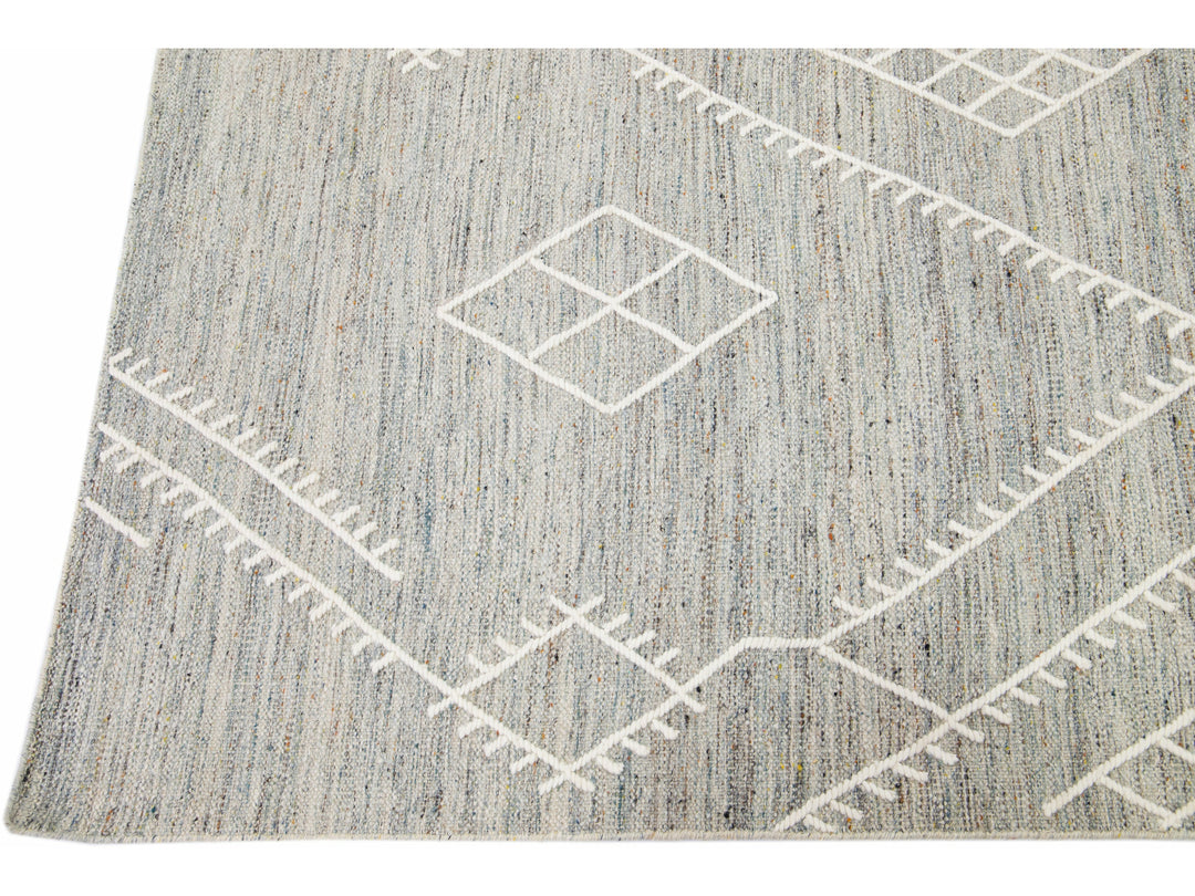 Modern Kilim Wool Rug 9 X 12