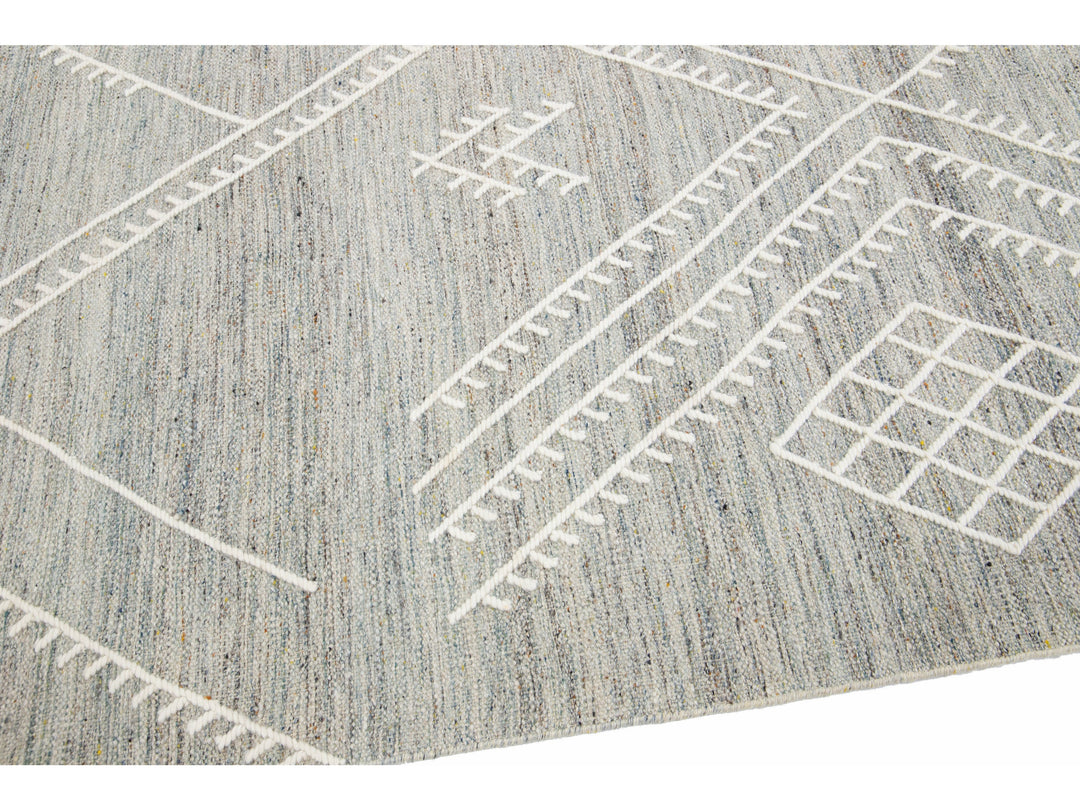 Modern Kilim Wool Rug 9 X 12