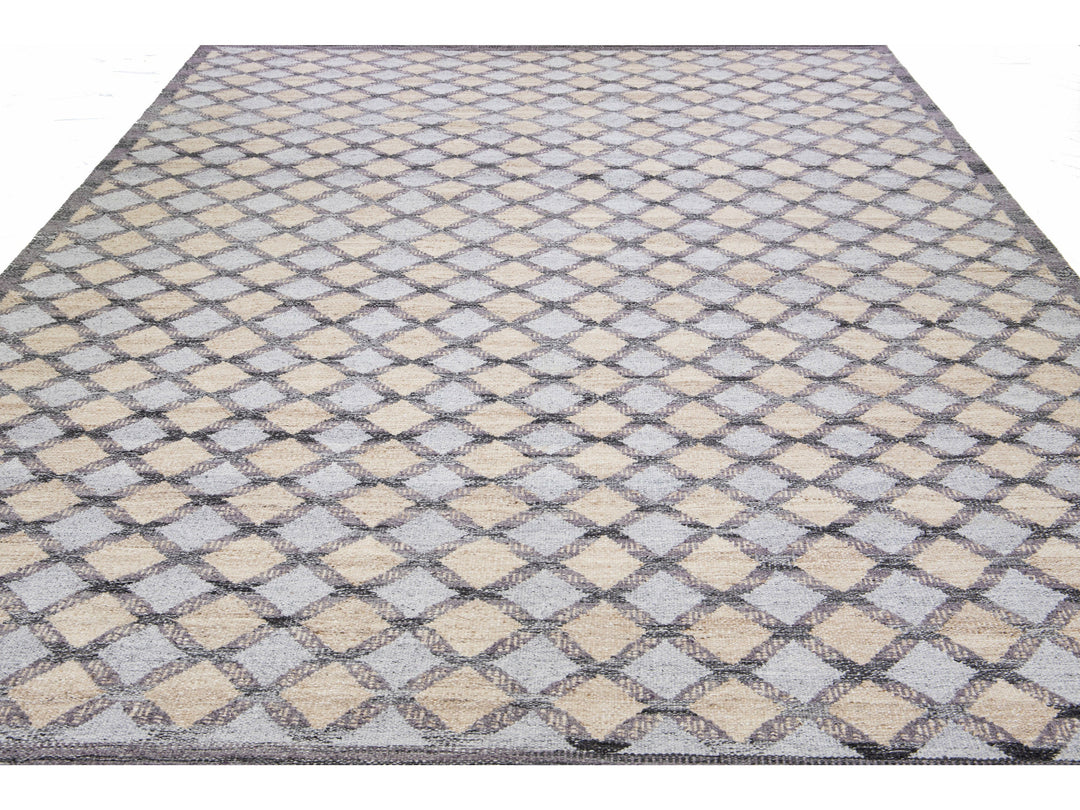 Modern Swedish Wool Rug 10 X 14