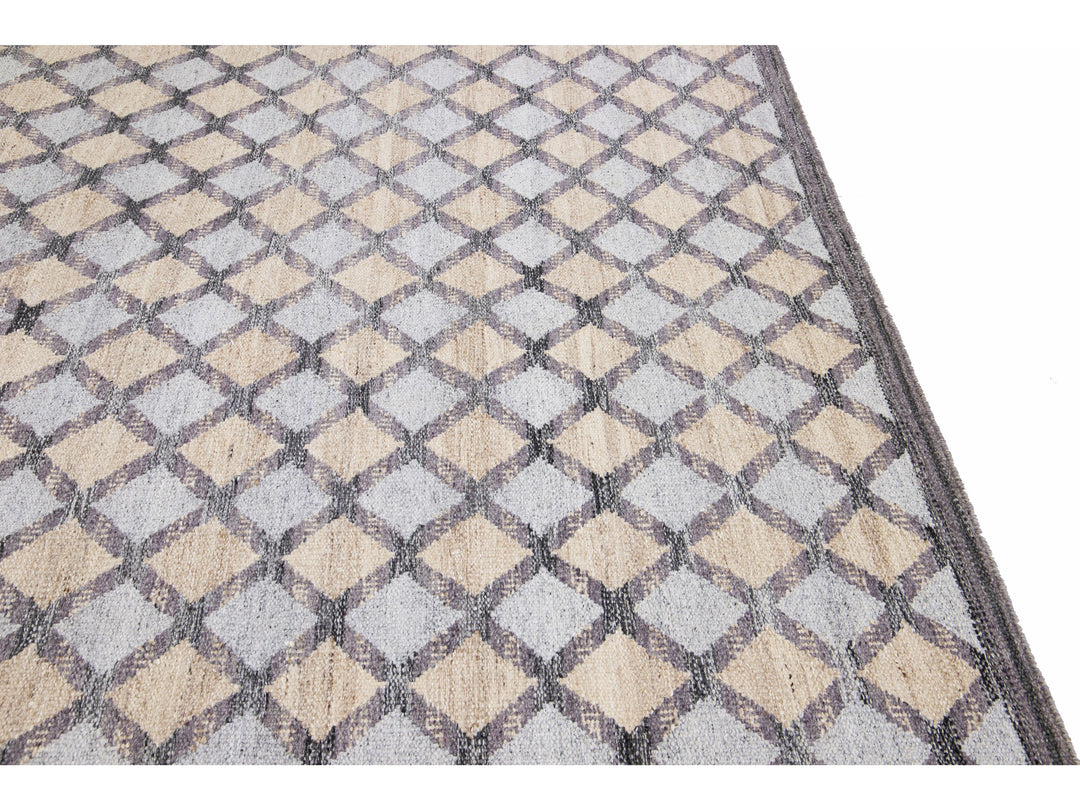 Modern Swedish Wool Rug 10 X 14