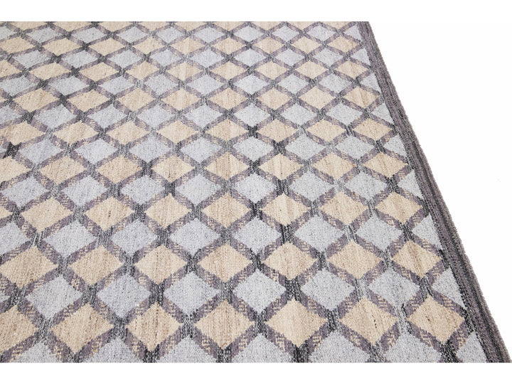 Modern Swedish Wool Rug 10 X 14