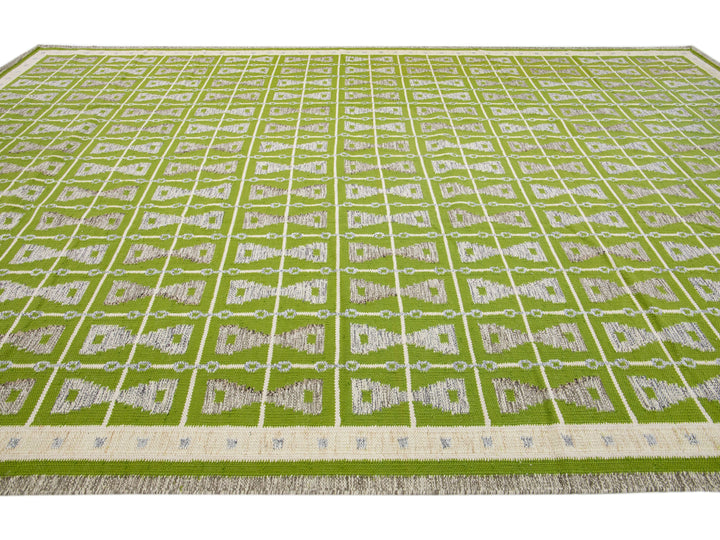 Modern Swedish Wool Rug 12 X 18