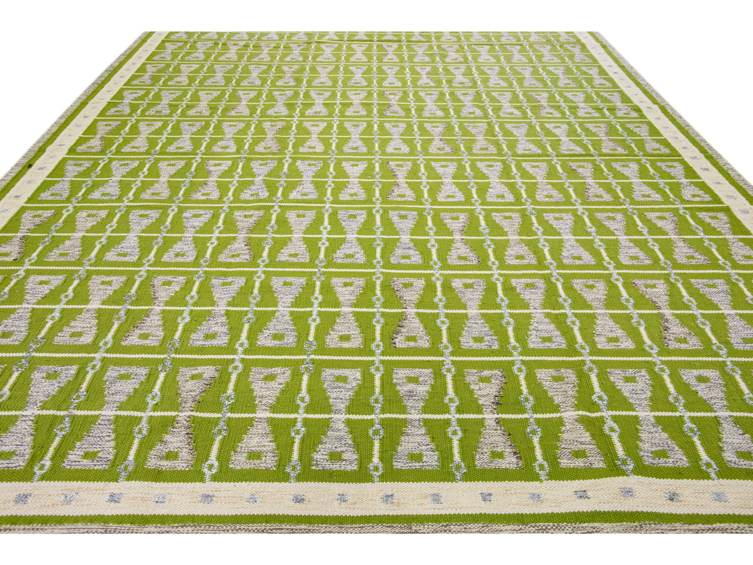 Modern Swedish Wool Rug 12 X 15