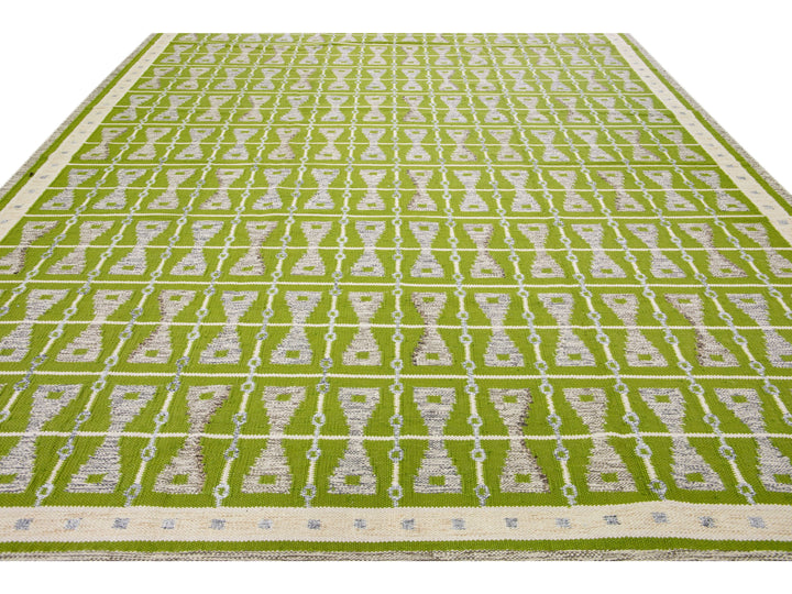 Modern Swedish Wool Rug 12 X 15