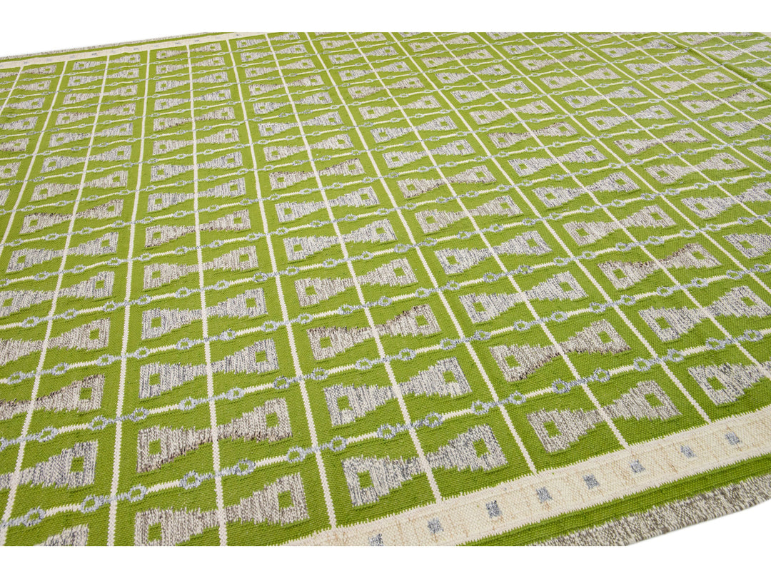 Modern Swedish Wool Rug 12 X 15