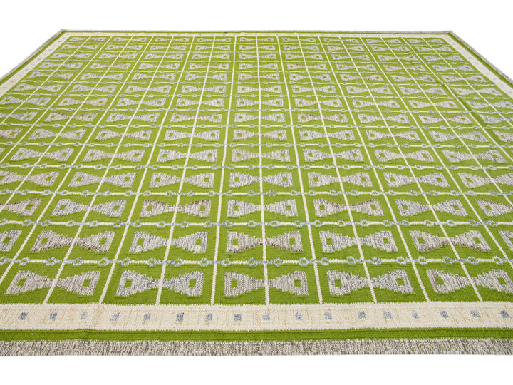 Modern Swedish Wool Rug 12 X 15