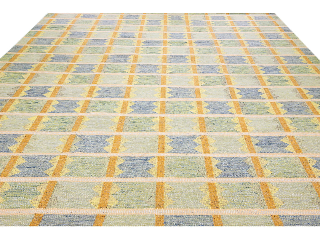 Modern Scandinavian Wool Rug 12 X 15