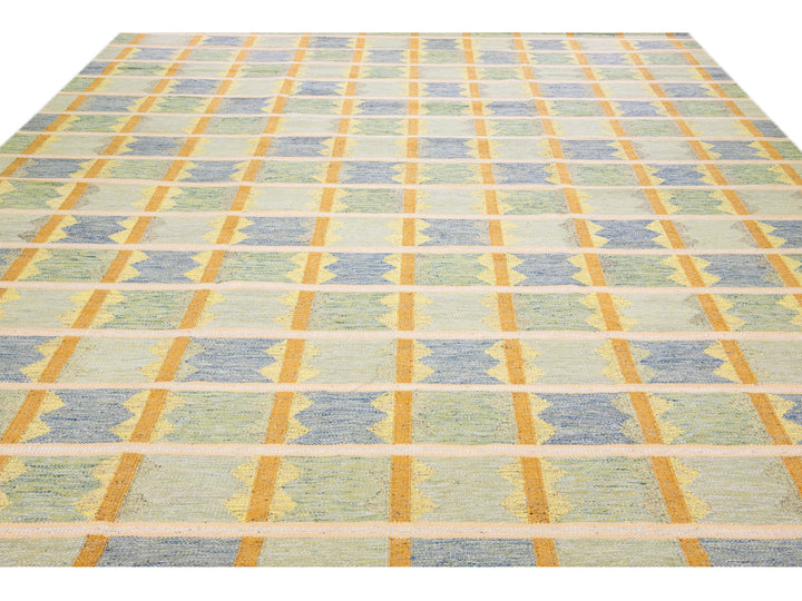 Modern Scandinavian Wool Rug 12 X 15
