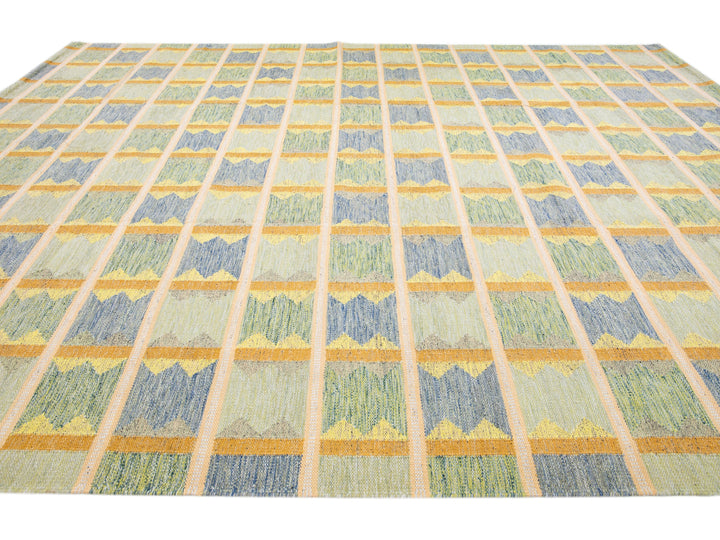 Modern Scandinavian Wool Rug 12 X 15