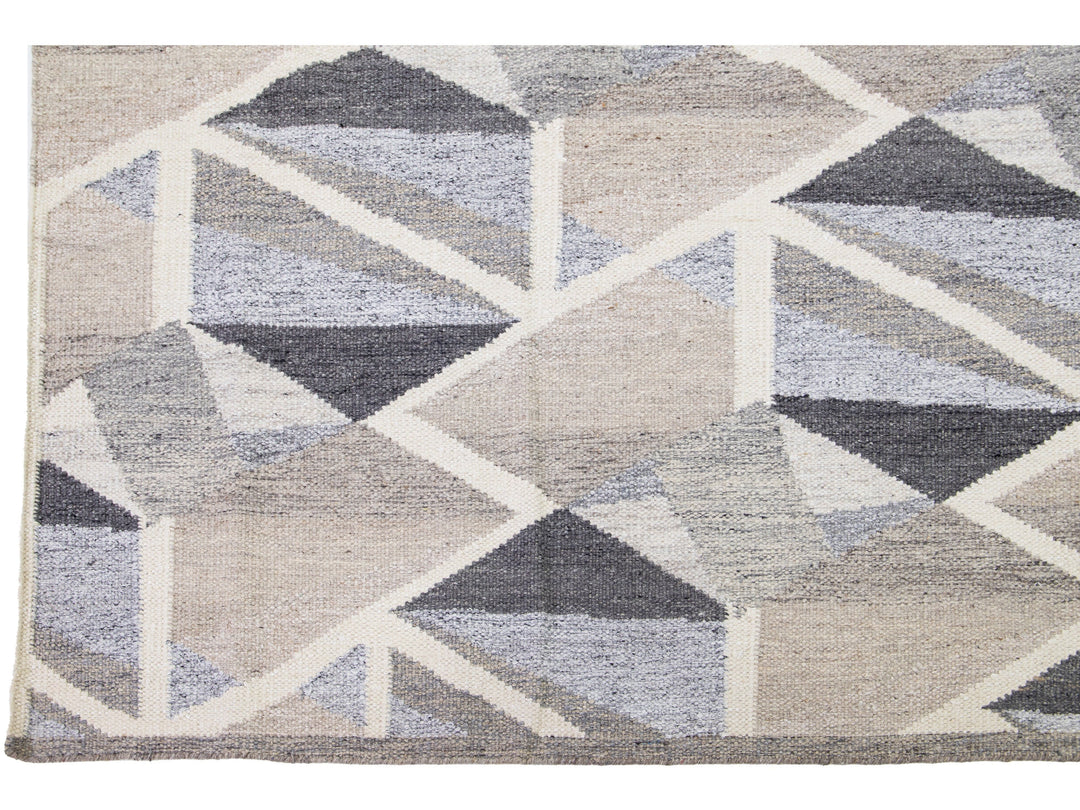 Modern Swedish Wool Rug 11 X 14