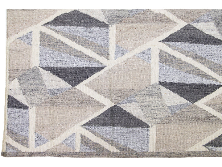 Modern Swedish Wool Rug 11 X 14