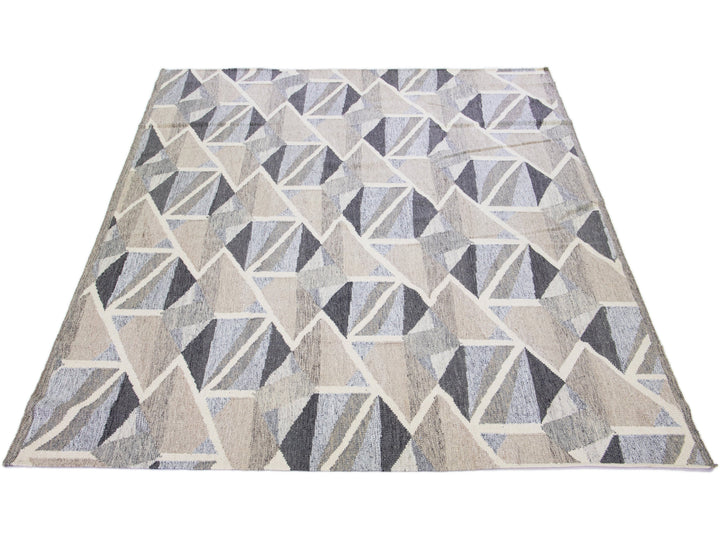 Modern Swedish Wool Rug 11 X 14