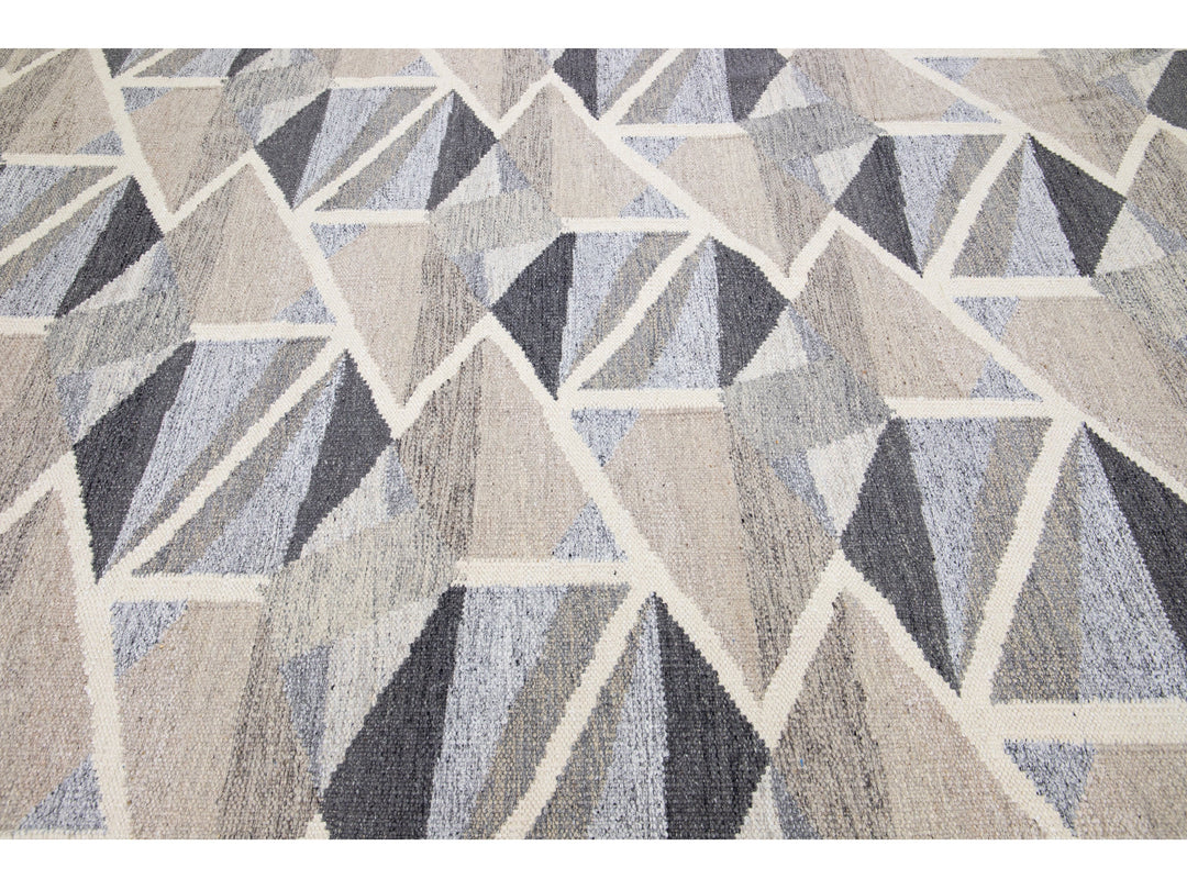 Modern Swedish Wool Rug 11 X 14