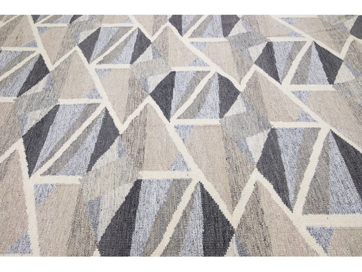 Modern Swedish Wool Rug 11 X 14