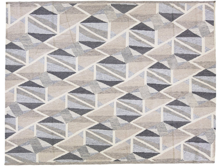 Modern Swedish Wool Rug 11 X 14