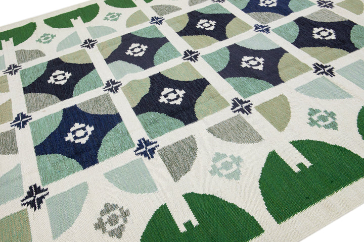 Modern Swedish Wool Rug 9 X 12