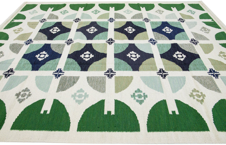 Modern Swedish Wool Rug 9 X 12