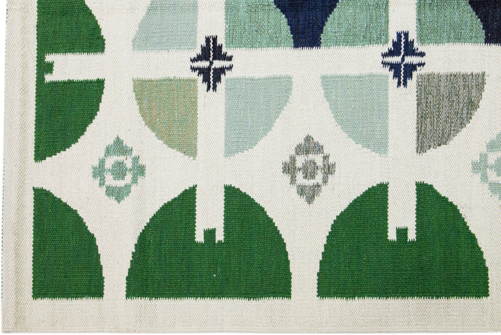 Modern Swedish Wool Rug 9 X 12