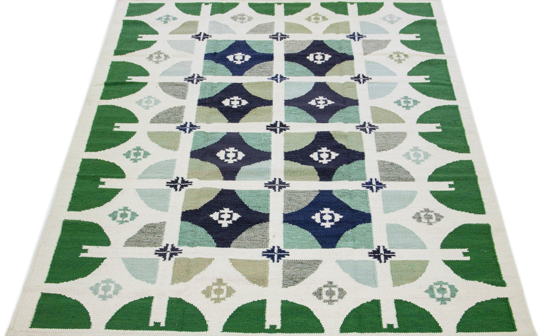 Modern Swedish Wool Rug 9 X 12