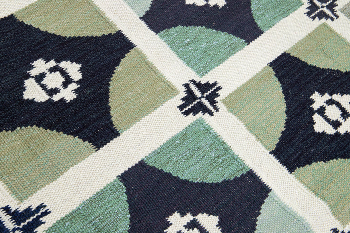 Modern Swedish Wool Rug 9 X 12