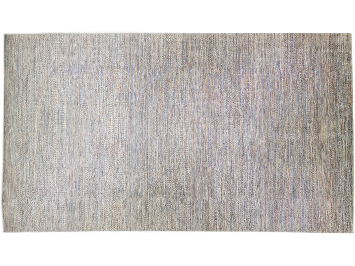 Gray Modern Savannah Handmade Geometric Oversize Wool Rug