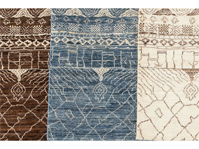 Contemporary Moroccan-Style Custom Wool Rug