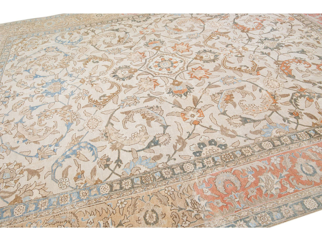 Antique Tabriz Wool Rug 10 X 12