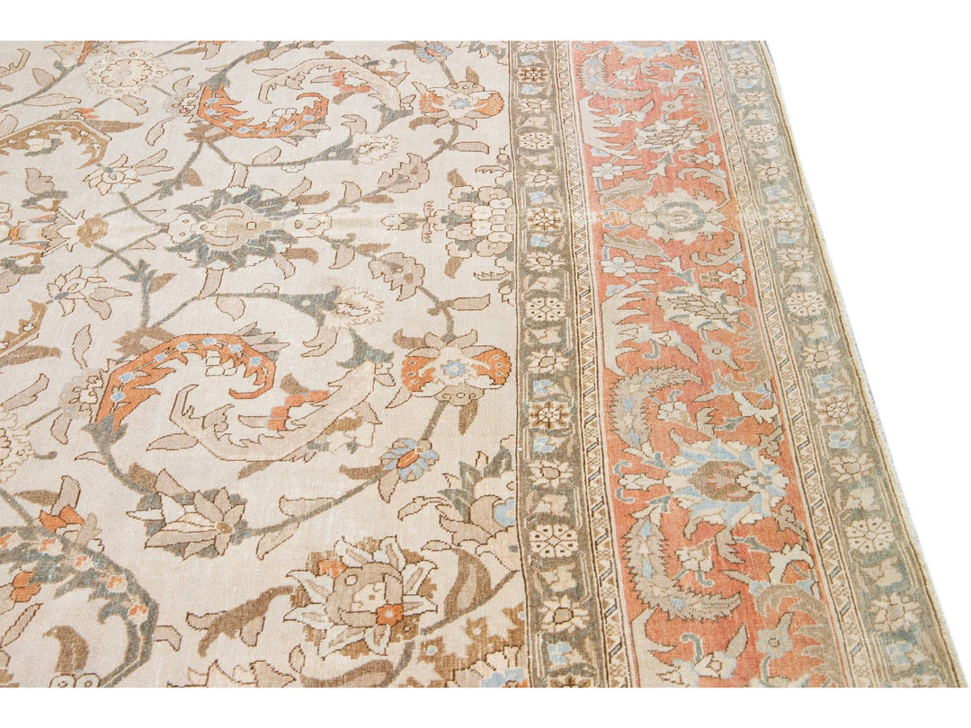 Antique Tabriz Wool Rug 10 X 12