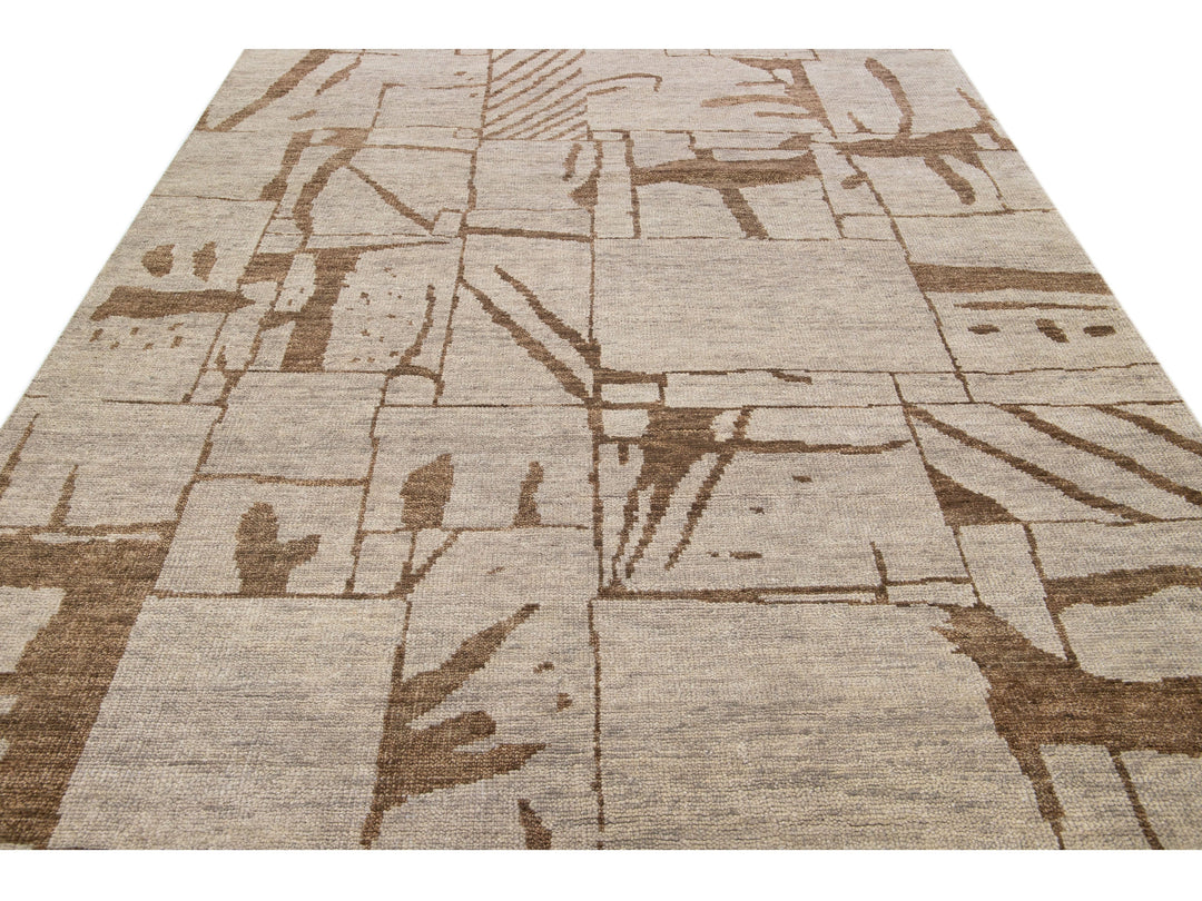 Modern Texture Wool Rug 8 X 10