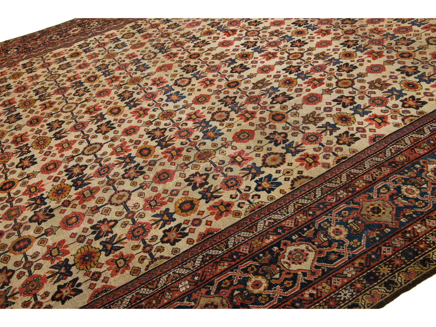 Antique Farahan Wool Rug 12 X 16