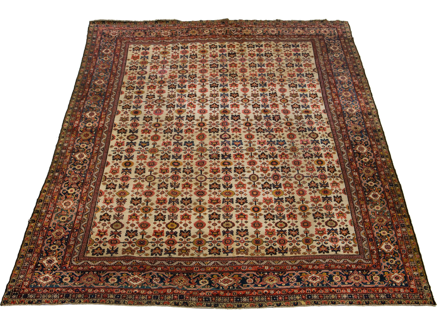 Antique Farahan Wool Rug 12 X 16